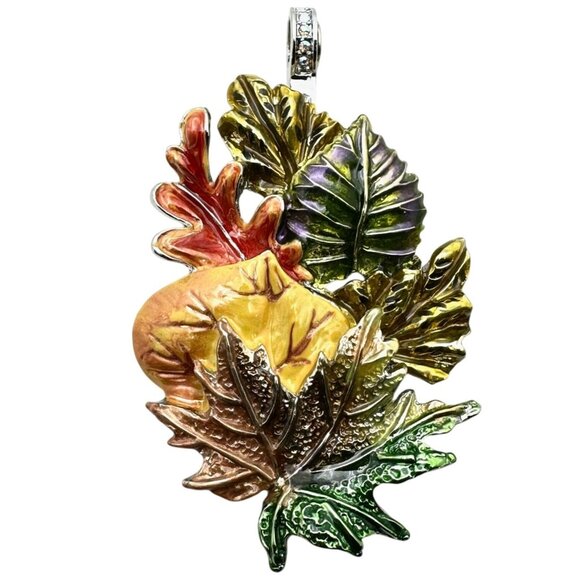 Kirks Folly Womens Crystal Magnetic Enhancer Pendant Fall Leaves - Picture 1 of 3